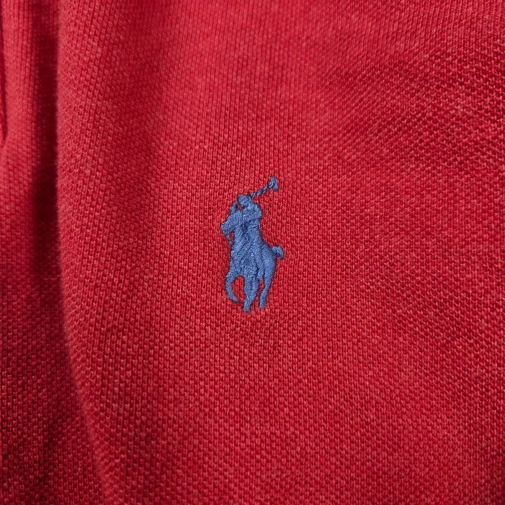 Polo Ralph Lauren Mens Classic Fit Long Sleeve Polo Shirt Red Large L Cotton